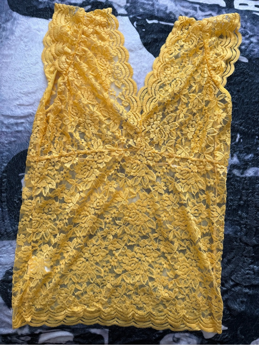 Free People Yellow Lace Camisole
